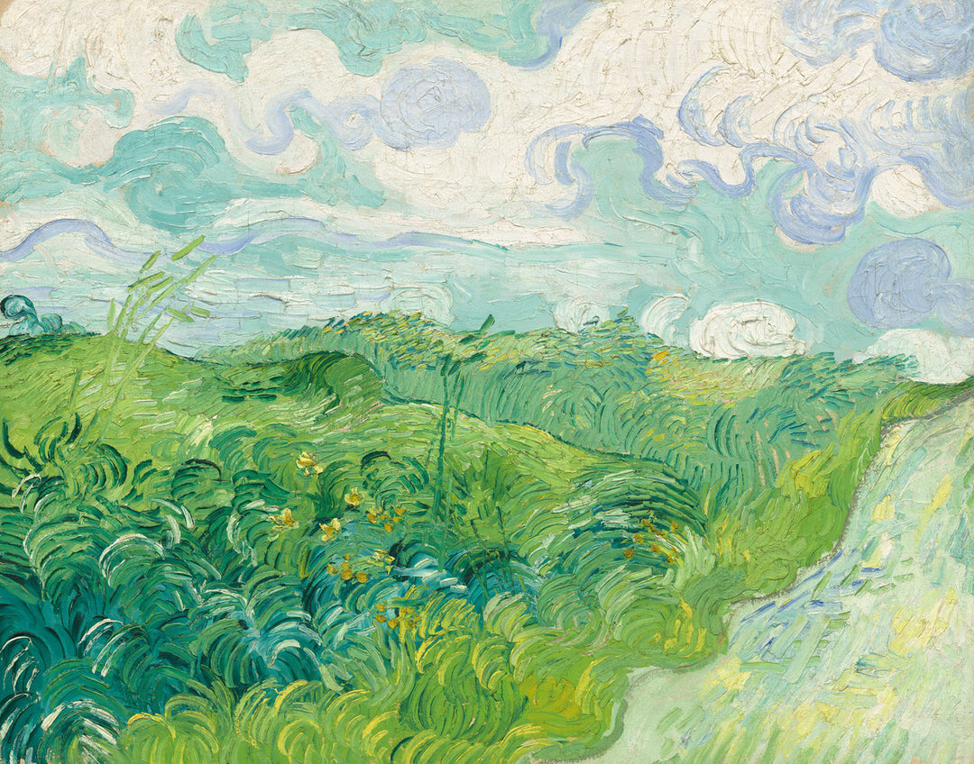 Green Wheat Fields, 1890 by Vincent van Gogh Reproduction for Sale - Blue Surf Art