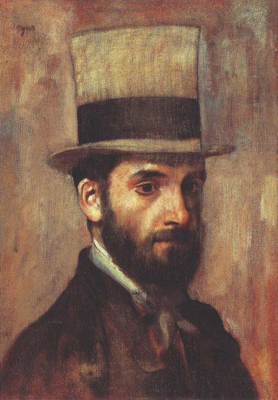 Portrait of Léon Bonnat Painting by Edgar Degas Reproduction Oil on Canvas. Blue Surf Art .com