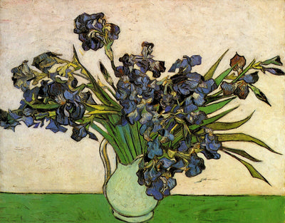 Still Life Vase with Irises, 1890 by Vincent van Gogh Reproduction for Sale - Blue Surf Art