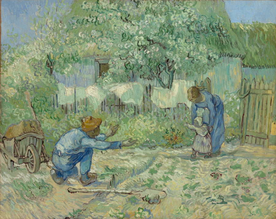 First Steps after Jean-Francois Millet, 1889 by Vincent van Gogh Reproduction for Sale - Blue Surf Art