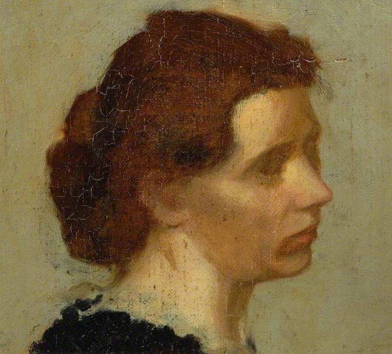 Head of a Woman Painting by Edgar Degas Reproduction Oil on Canvas. Blue Surf Art .com
