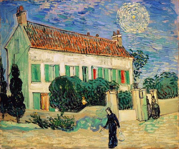 White House at Night by Vincent van Gogh Reproduction Painting for Sale - Blue Surf Art