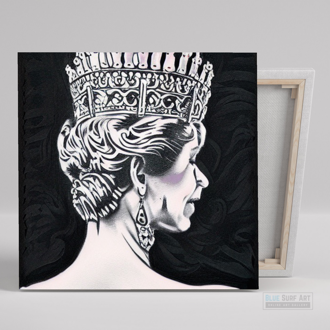 British Queen Elizabeth II Wall Art Queen Gift Art Painting 100% Handmade Art 2