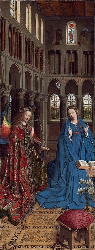 Annunciation by Jan Van Eyck Reproduction Painting by Blue Surf Art