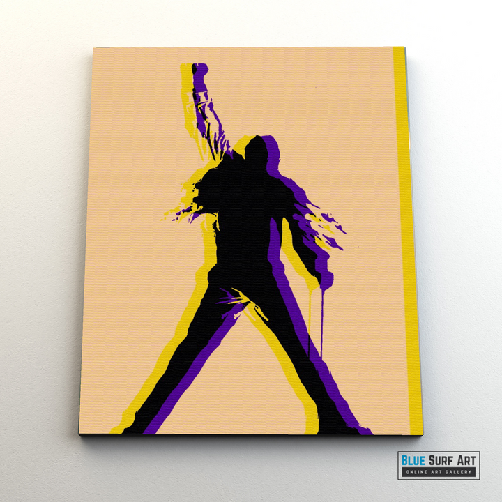 showcase, Break Free, Freddie Mercury, Freddie Mercury Wall Art, Queen Freddie Mercury Prints, Queen wall art, Queen fan art, queen rock band painting, Queen Freddie canvas art