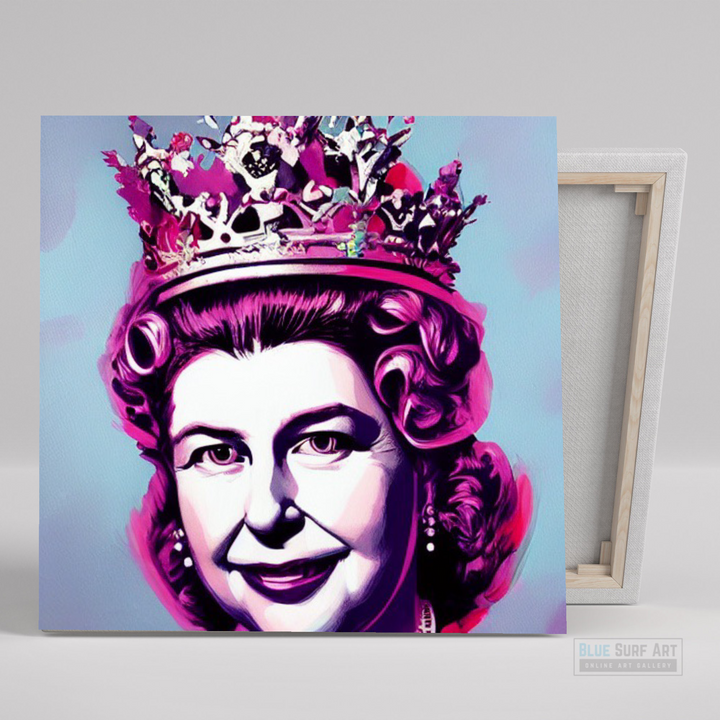 Queen Elizabeth II Wall Art Queen Gift Art Painting 100% Handmade Art 2