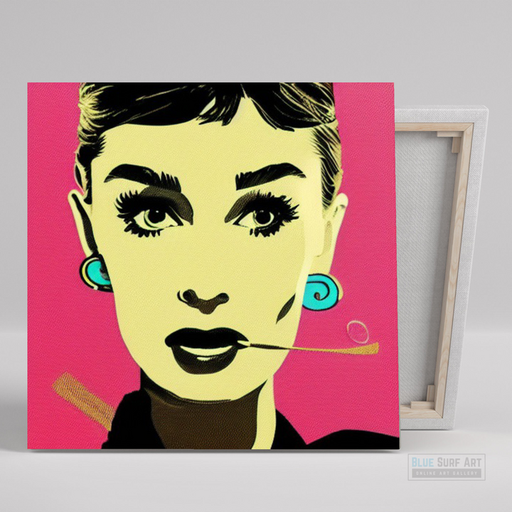 Audrey Hepburn with Pink Background