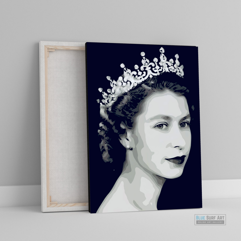 Queen Elizabeth II Wall Art Queen Gift Art Painting 100% Handmade Art