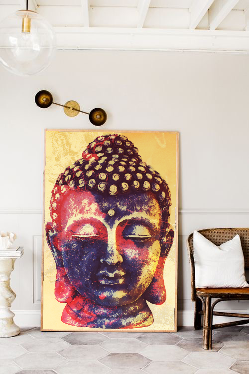 Buddha Portrait Original Oil Painting on Canvas