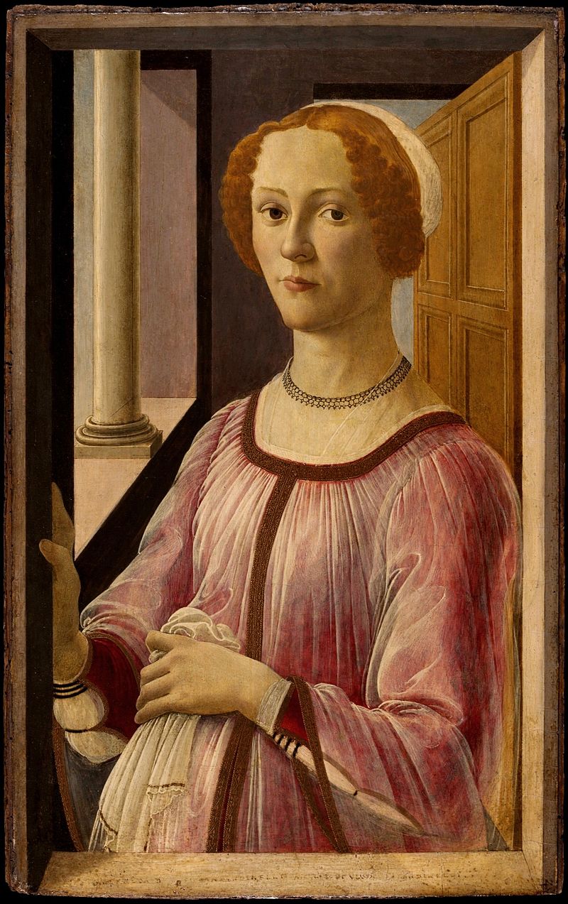 Portrait of a Lady Known as Smeralda Brandini by Sandro Botticelli I Blue Surf Art