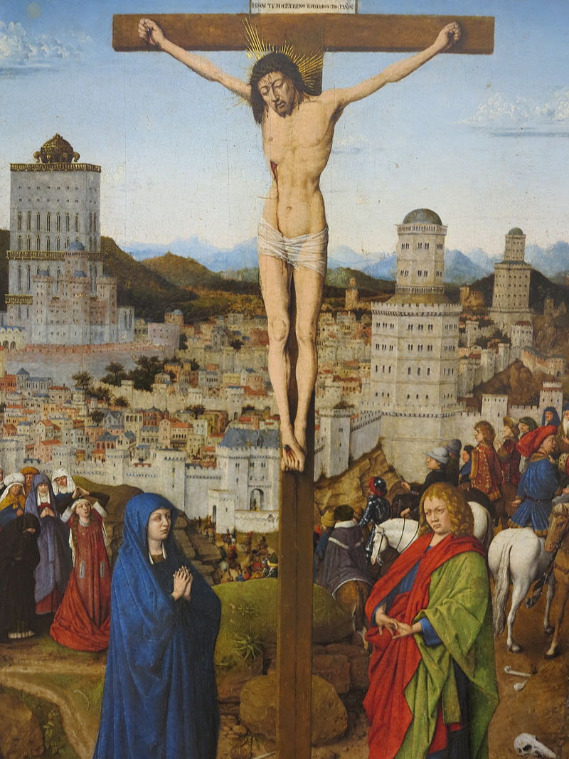 Crucifixion by Jan Van Eyck Reproduction Painting by Blue Surf Art