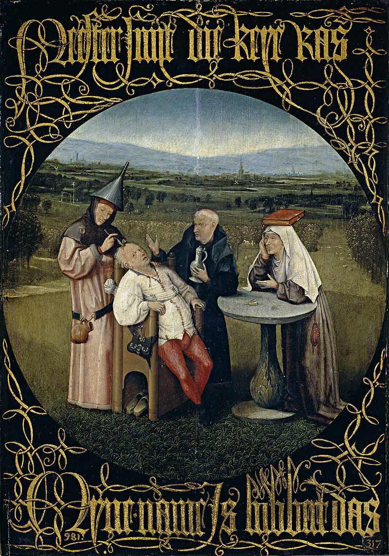 Cutting the Stone by Hieronymus Bosch I Blue Surf Art