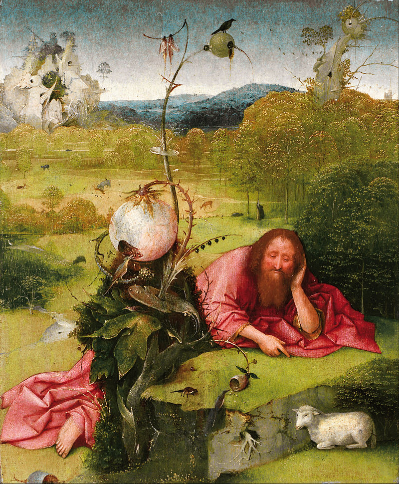 San Juan Bautista en meditación by Hieronymus Bosch I Blue Surf Art