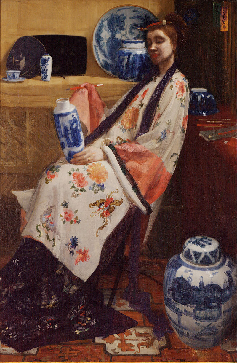 Purple and Rose: The Lange Leizen of the Six Marks by James Abbott McNeill Whistler Reproduction Painting by Blue Surf Art