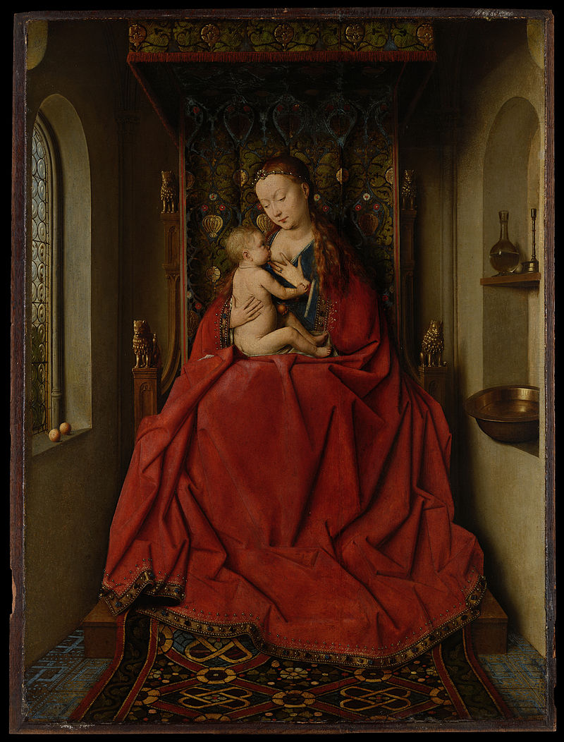 Lucca Madonna by Jan Van Eyck Reproduction Painting by Blue Surf Art by Jan Van Eyck Reproduction Painting by Blue Surf Art