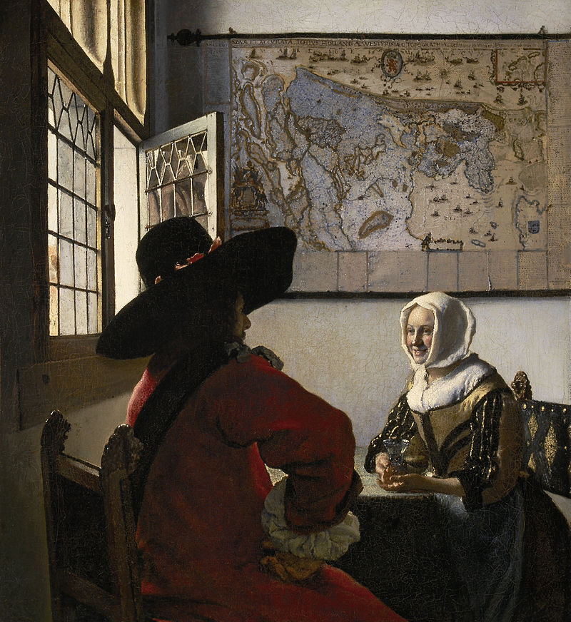 Officer and Laughing Girl by Johannes Vermeer Reproduction Painting by Blue Surf Art