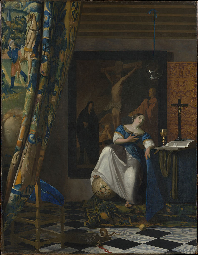 The Allegory of Faith by Johannes Vermeer Reproduction Painting by Blue Surf Art