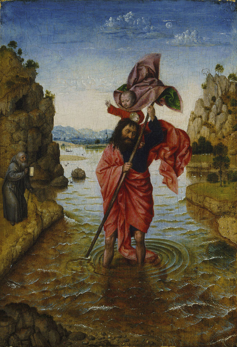 Saint Christopher (after van Eyck) by Jan Van Eyck Reproduction Painting by Blue Surf Art