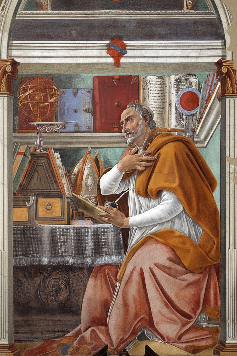 Saint Augustine in His Study (Botticelli, Ognissanti) by Sandro Botticelli I Blue Surf Art