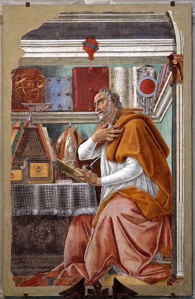 Saint Augustine in His Study (Botticelli, Ognissanti) by Sandro Botticelli I Blue Surf Art