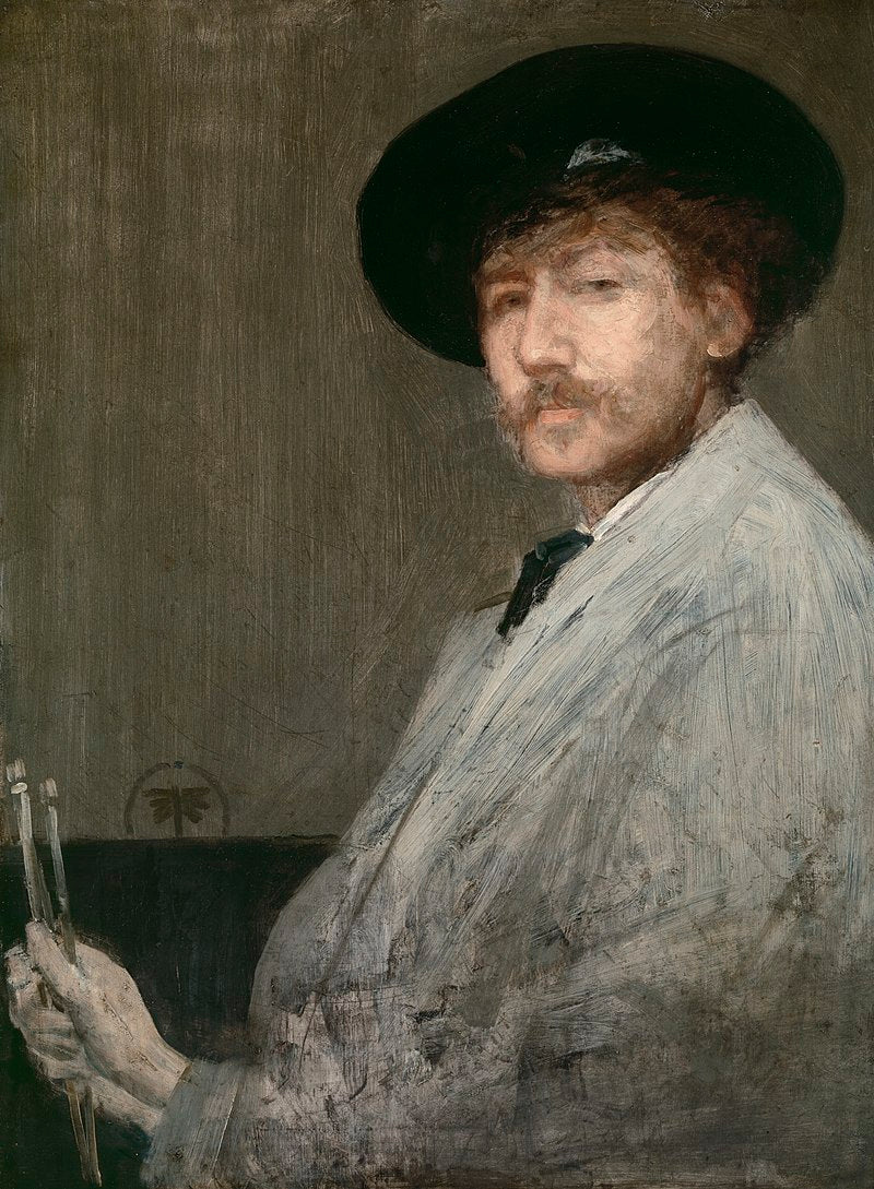Arrangement in Gray: Portrait of the Painter by James Abbott McNeill Whistler Reproduction Painting by Blue Surf Art