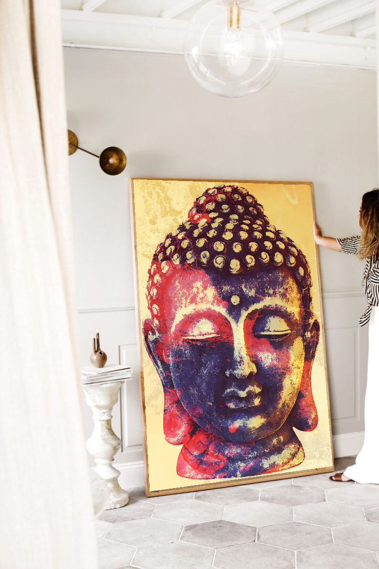 Buddha Portrait Original Oil Painting on Canvas