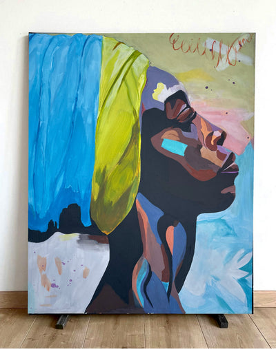 African beauty wall art, woman model canvas art, African woman canvas painting