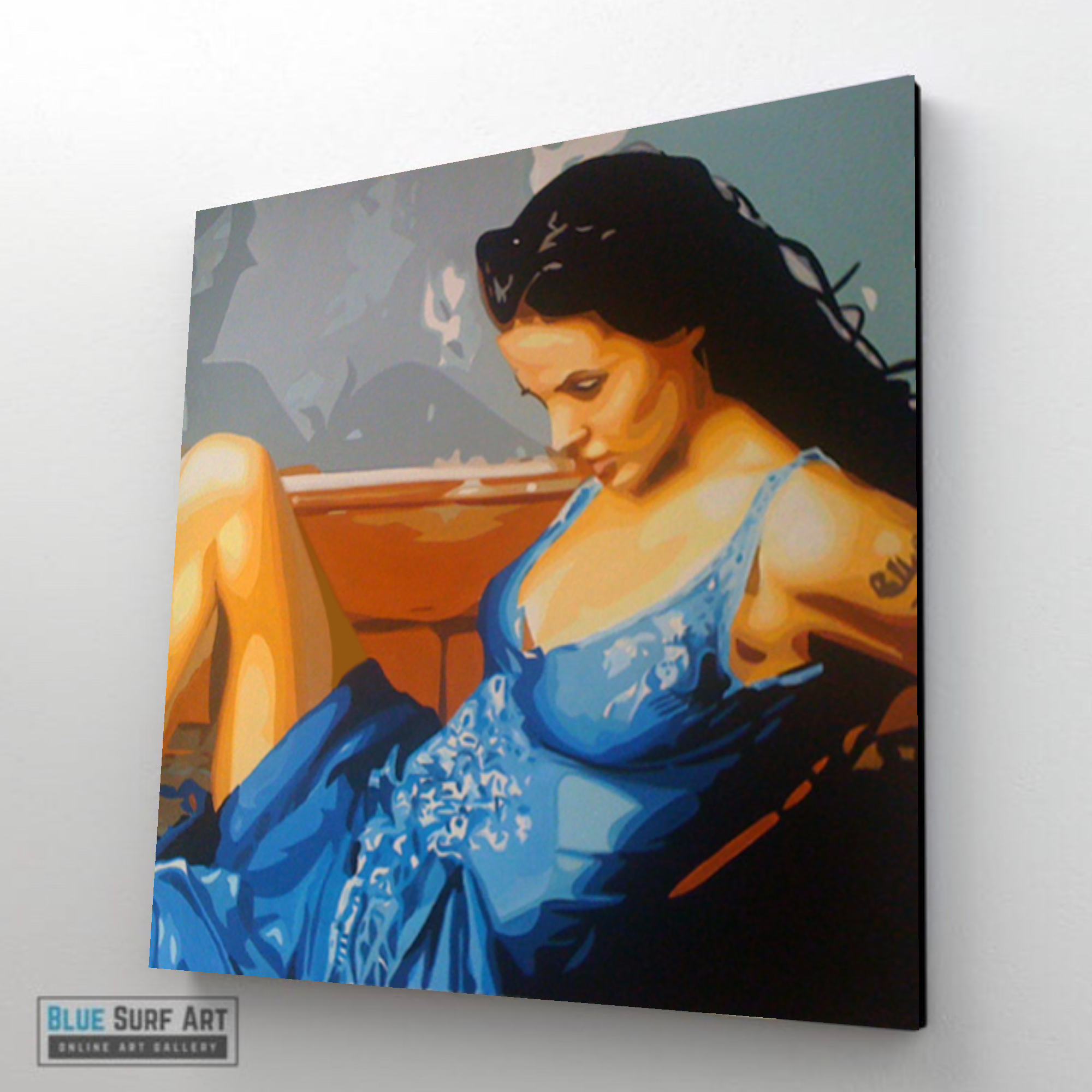 Angelina Jolie Original Oil Painting on Canvas by Blue Surf Art 