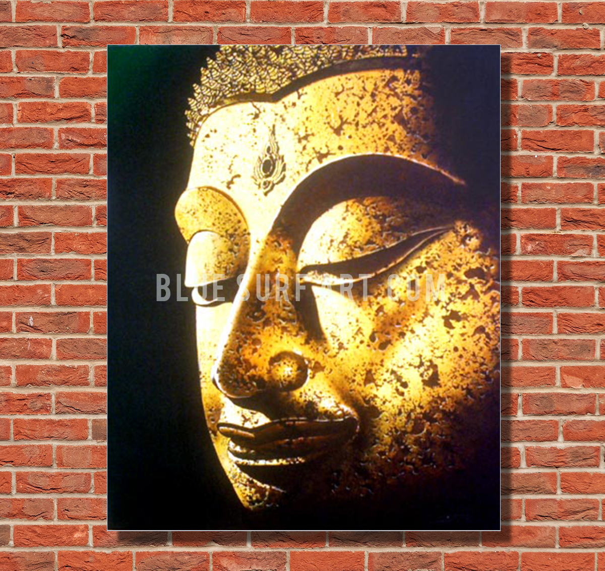Golden Chiangsaen Buddha Oil Painting on Canvas