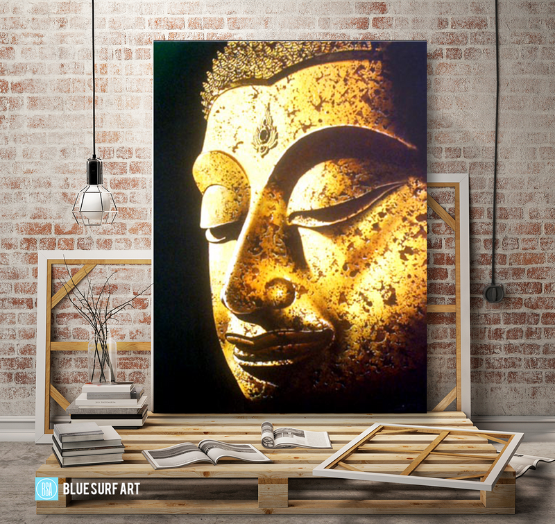Golden Chiangsaen Buddha Oil Painting on Canvas