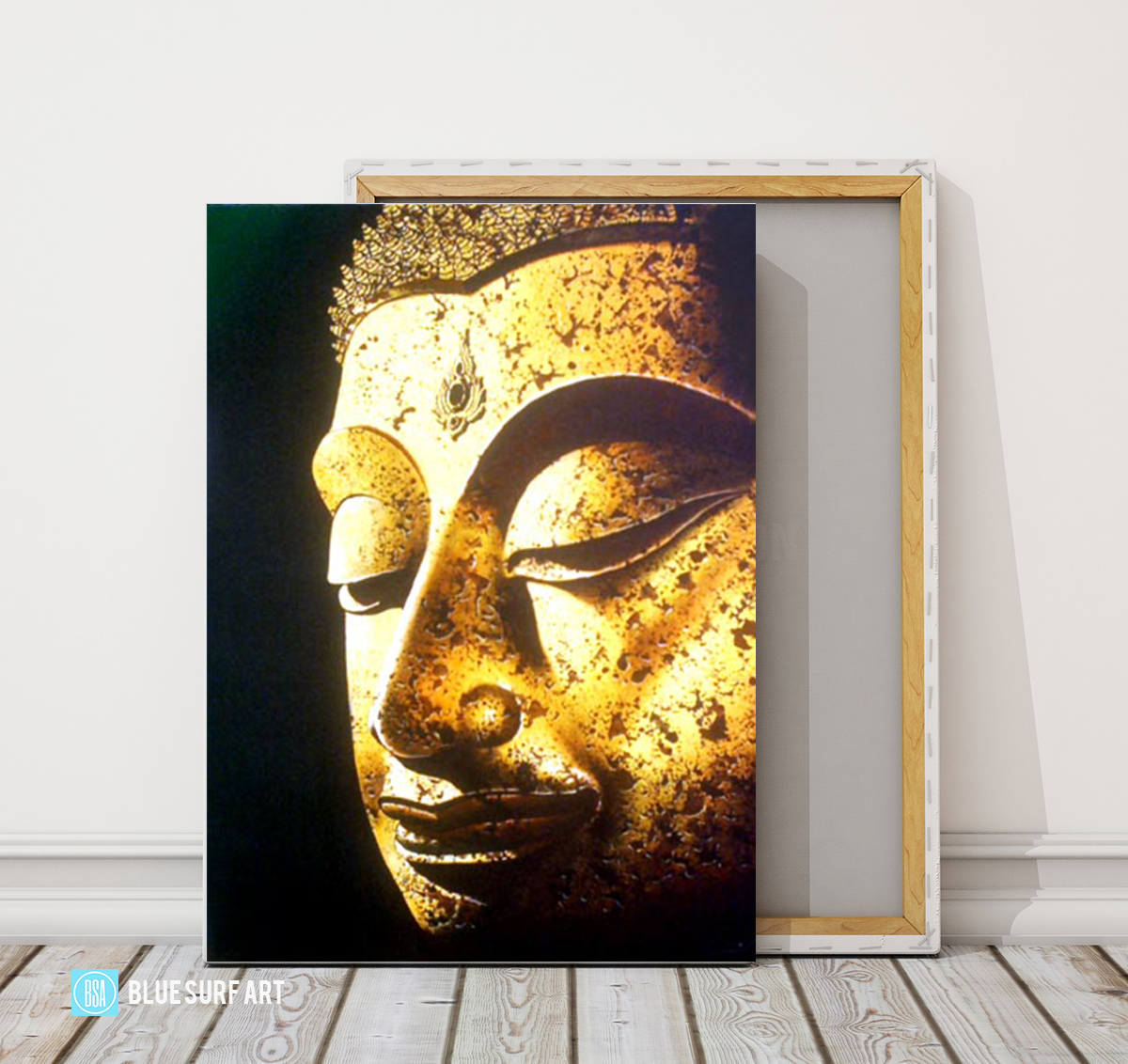 Golden Chiangsaen Buddha Oil Painting on Canvas