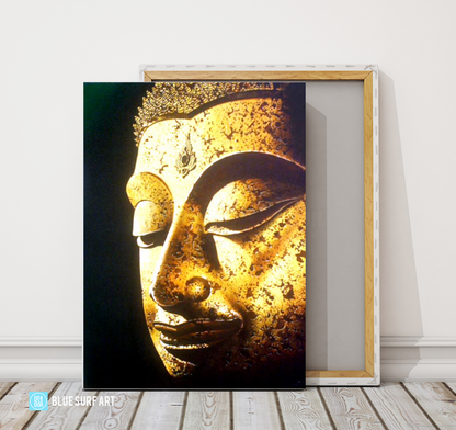 Golden Chiangsaen Buddha Oil Painting on Canvas
