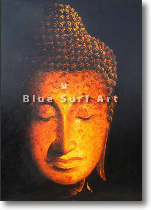 Golden Sukhothai Buddha Oil Painting on Canvas by Blue Surf Art