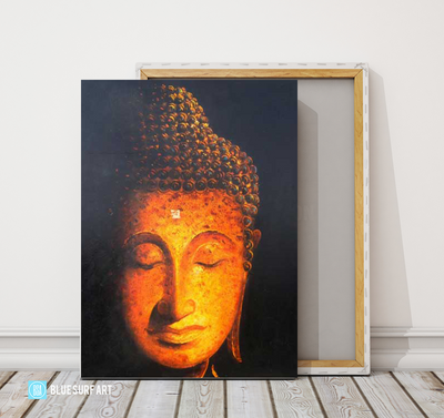 Golden Sukhothai Buddha - painting showcase Oil Painting on Canvas by Blue Surf Art