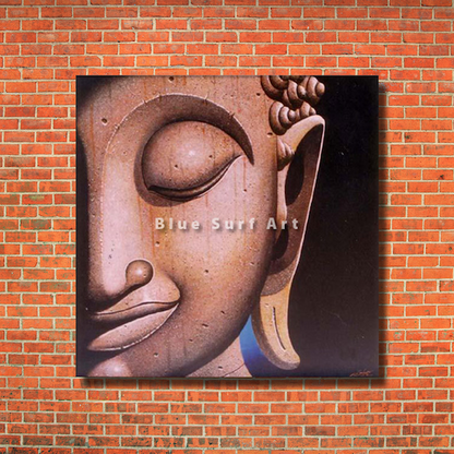 Ayutthaya Buddha Painting - red bricks wall