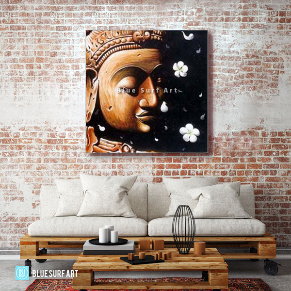 Dvaravati Buddha Oil Painting on Canvas