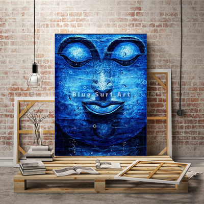 Blue Lagoon Chiangsaen Buddha - Asian Art Oil Painting on Canvas - studio