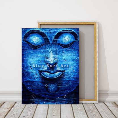 Blue Lagoon Chiangsaen Buddha - Asian Art Oil Painting on Canvas - studio 