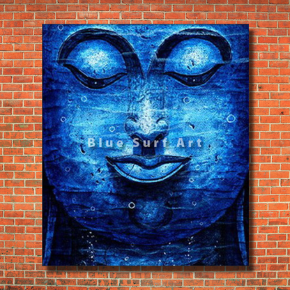 Blue Lagoon Chiangsaen Buddha - Asian Art Oil Painting on Canvas