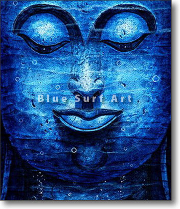 Blue Lagoon Chiangsaen Buddha - Asian Art Oil Painting on Canvas
