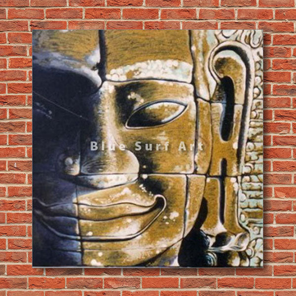 Lopburi Buddha Oil Painting on Canvas - red bricks wall