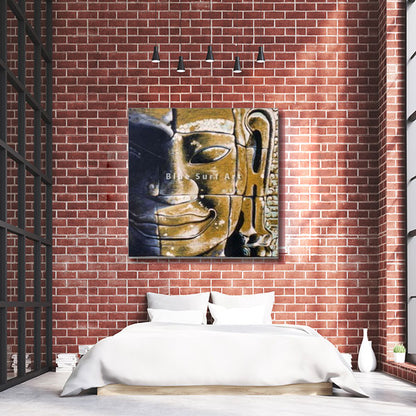 Lopburi Buddha Oil Painting on Canvas - bedroom showcase