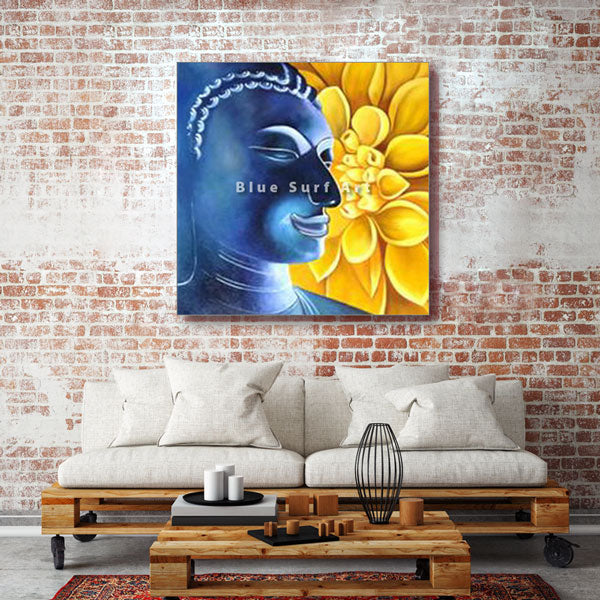 Delight Buddha Oil Painting on Canvas - living room