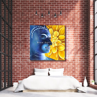 Delight Buddha Oil Painting on Canvas - bedroom lofty style