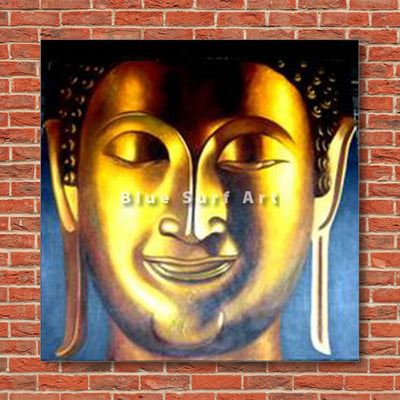 Enlightened Buddha Painting - red bricks wall