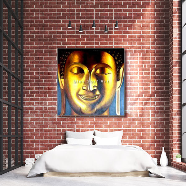 Enlightened Buddha Painting - lofty style bedroom