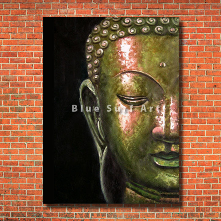 Thonburi Buddha Oil Painting - red bricks