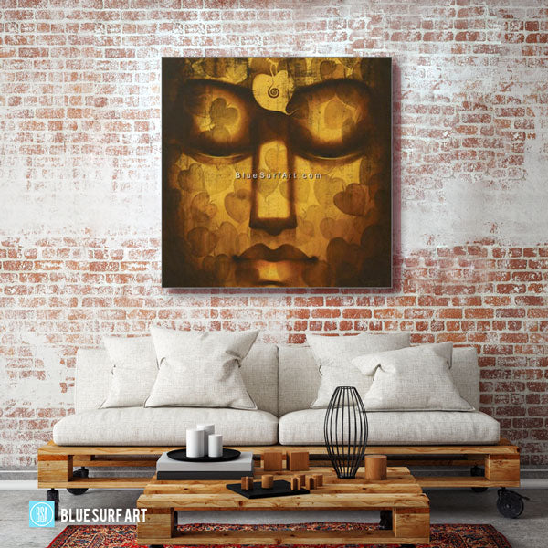 Spiritual Buddha Painting - living room showcase