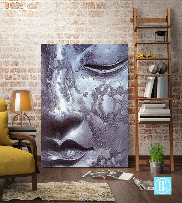 Meditation Buddha Painting - living room showcase