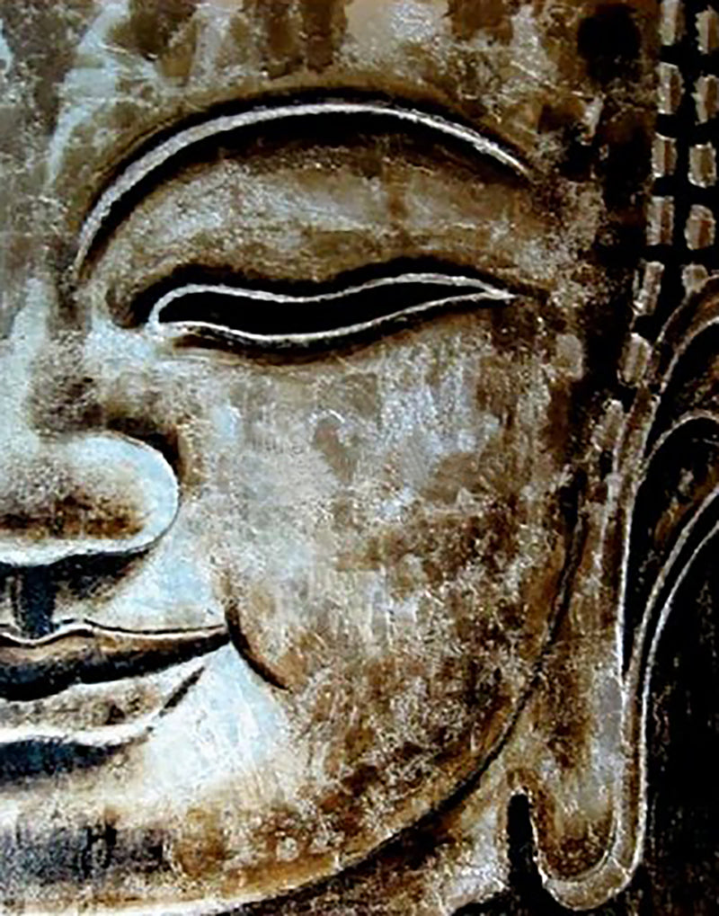 Mindfulness Buddha Painting, asian wall art, asian canvas art painting. Buddha Face Wall Art